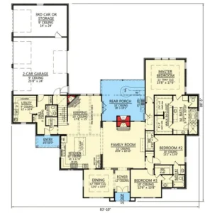 Porch-Centered Floor Plan for Entertaining